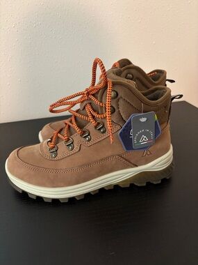 Hiking Boots for Women - Alpine Design Ortholite Insole High Ankle - Brown